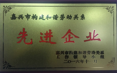 公司喜獲“嘉興市和諧勞動(dòng)關(guān)系先進(jìn)企業(yè)”榮譽(yù)